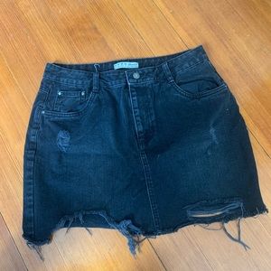 Black jean skirt